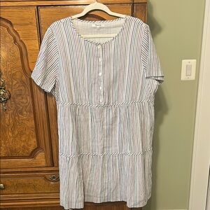 Madewell Multicolor Striped Tiered Short Dress
